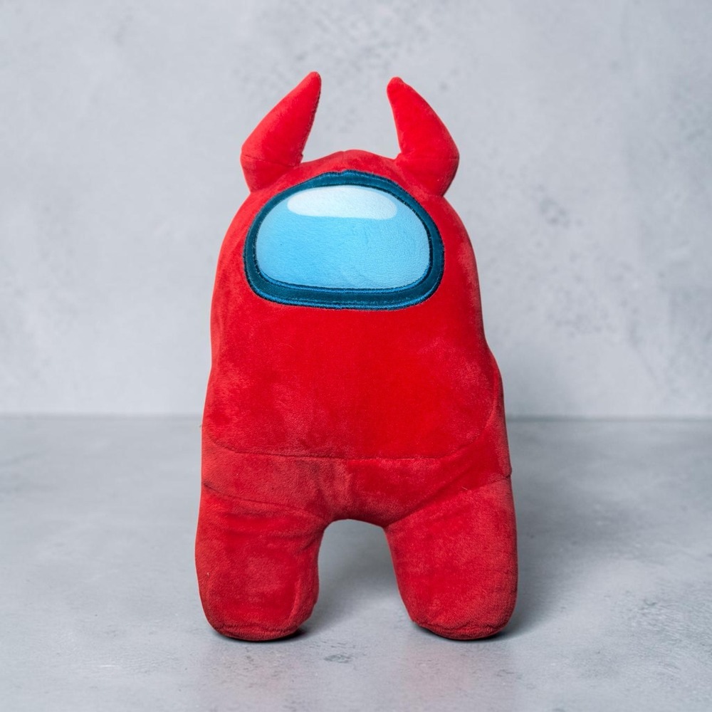 Among Us Plush Toy Kids Red Devil Horns Crewmate Stuffed Toy